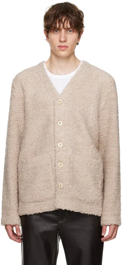 Séfr Beige Arlo Cardigan In Slubby Wool