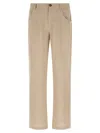 Séfr Beige Regular Flat Front Pants In Beige