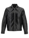 Séfr Shiny Black Zip-up Jacket In Eco-leather In Black