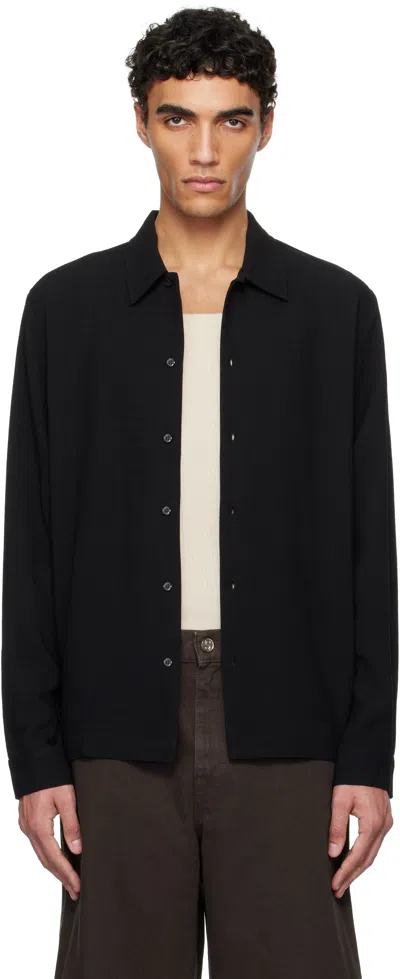 Séfr Black Sense Shirt In Black Crepe