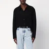 Séfr Wes Shirt Perforated Long-sleeve Shirt In Black
