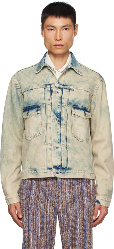 Séfr Blue Elu Denim Jacket In Acid Wash