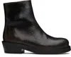 Séfr Black Lucky Boots In Crackled Leather