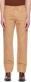 Séfr Brown Twisted Jeans In Mud Wash
