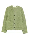 Séfr Buttoned Patch-pocket Cardigan In Green