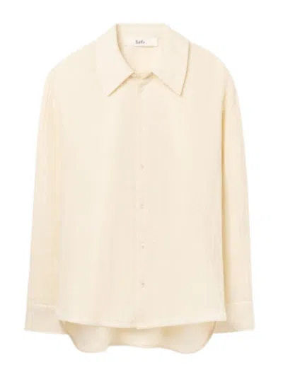 Séfr Sefr Casual Ecru Button-up Shirt For Men