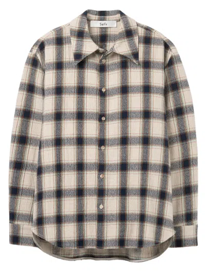 Séfr Sefr Checked Cotton Shirt For Men In Multicolor