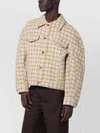 Séfr Matthieu Jacket In Checked Wool Cloth In Neutral