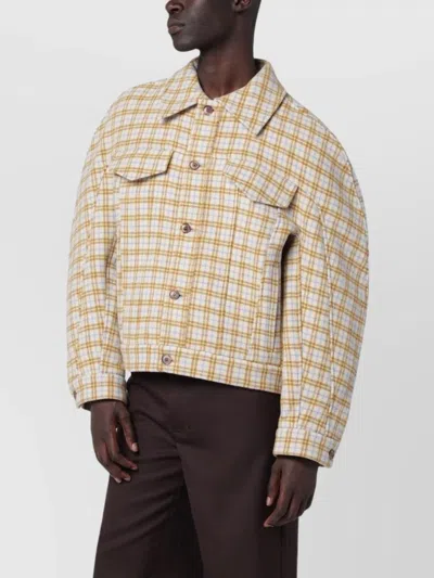 SÉFR CHECKED WOOL JACKET LONG SLEEVES