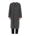 Séfr Long Wool Blend Coat Single Breasted In Animal Print