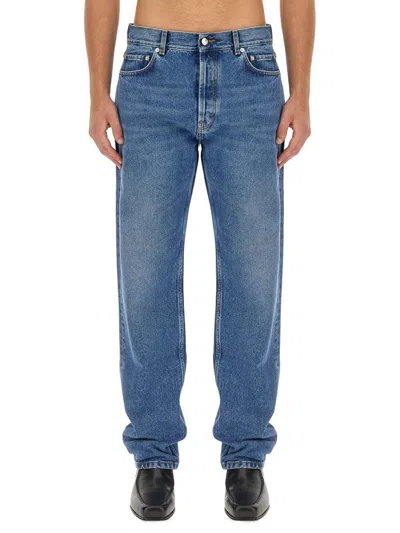Séfr Straight-leg Logo-patch Jeans In Blue