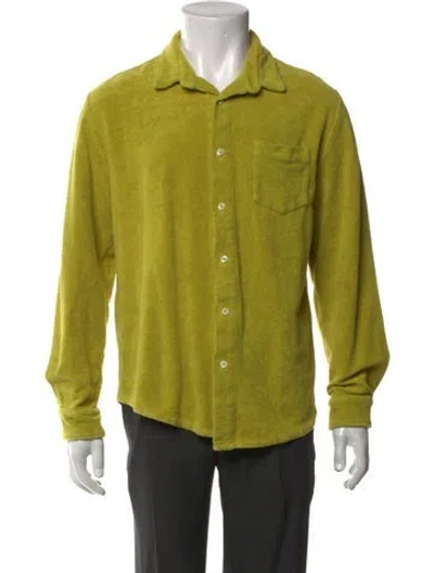 Pre-owned Séfr Collar Long Sleeve Polo Shirt In Yellow