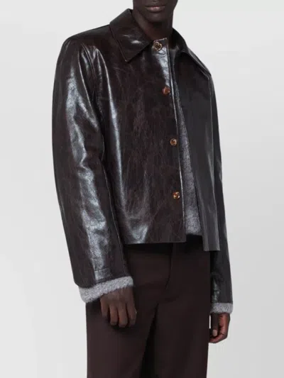 SÉFR COLLARED LONG SLEEVE TEXTURED COAT