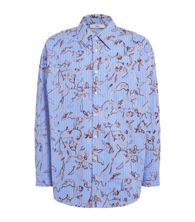 Séfr Cotton Printed Shirt In Blue