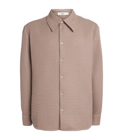 Séfr Cotton Waffle Oseary Shirt In Neutral