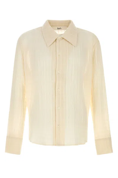 Séfr Sefr Cream Cotton Ignacio Shirt In Yellow