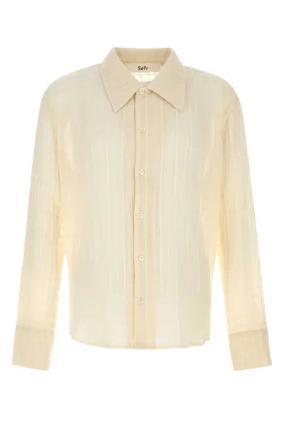 Séfr Ignacio Shirt Straight Cut Long Cuffed Sleeves In Neutral