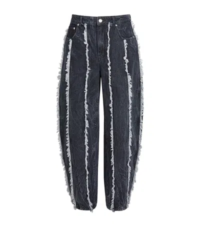 Séfr Cutline Barrel-leg Jeans In Navy