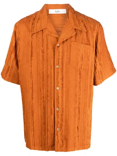 Séfr Dalian Short-sleeve Shirt In Orange