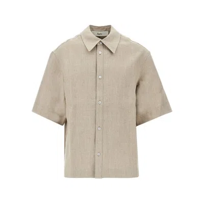 Séfr 'dao' Linen Shirt In Brown