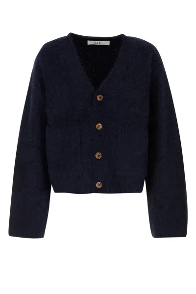 Séfr Sefr Dark Blue Stretch Alpaca Blend Lee Cardigan