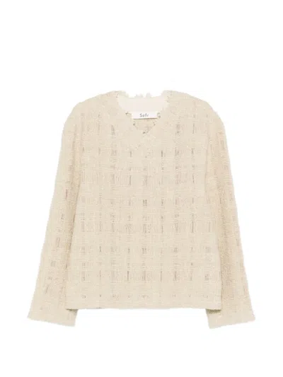 Séfr Desi V-neck Sweater In Gray