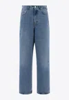 Séfr Disco Cut Washed Wide-leg Jeans In Blue