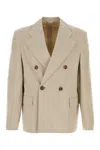 Séfr Donovan Linen Blazer Double Breasted Design In Neutral