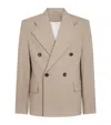 Séfr Donovan Linen Blazer Double Breasted Design In Brown