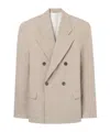 Séfr Donovan Linen Blazer Double Breasted Design In Brown
