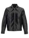 Séfr Shiny Black Zip-up Jacket In Eco-leather
