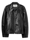Séfr Shiny Black Zip-up Jacket In Eco-leather