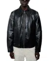 Séfr Shiny Black Zip-up Jacket In Eco-leather In Black