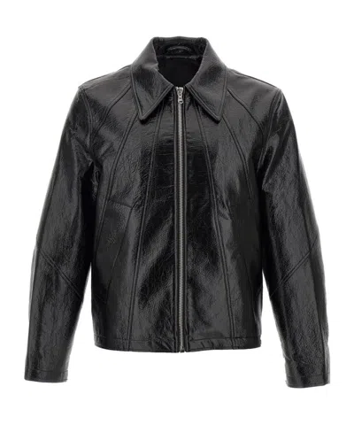 Séfr Duke Full-zip Jacket In Faux Leather In Black
