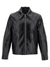 Séfr Shiny Black Zip-up Jacket In Eco-leather In Black