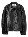 Séfr Shiny Black Zip-up Jacket In Eco-leather In Black