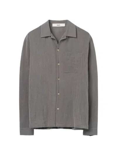 Séfr Everyday Textured-finish Shirt In Gray