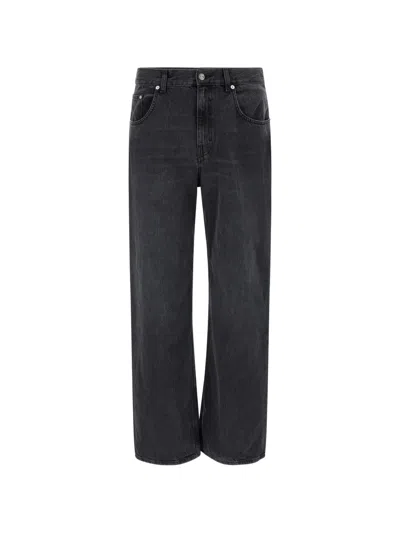 Séfr Five Pocket Denim Wide-leg Jeans In Black