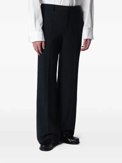 Séfr Flavio Pinstripe Trousers In Black