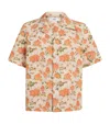 Séfr Pino Floral-print Woven Shirt In Orange