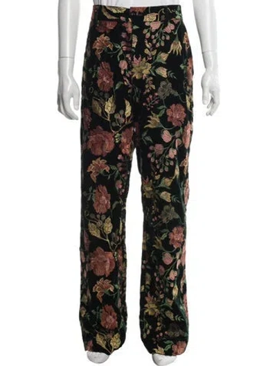 Pre-owned Séfr Floral Print Joggers In Black