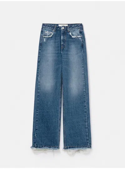 Séfr Frayed Cut Jeans In Blue