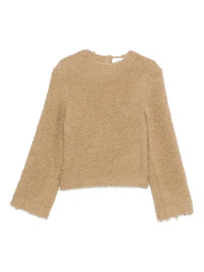 SÉFR FRAYED-EDGE CREW-NECK SWEATER