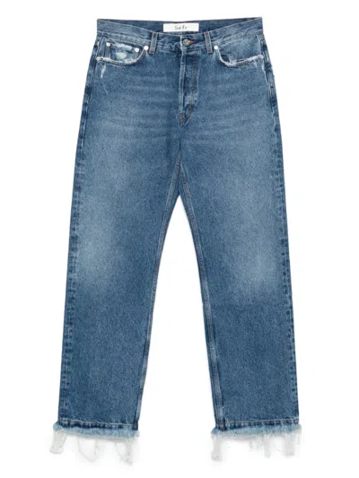 Séfr Sefr Frayed Edge Denim Jeans For Men In Denim Blue