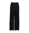 Séfr Fringed Cotton Twill Nikos Jeans In Black