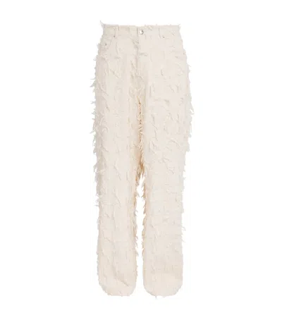 Séfr Nikos Fringe-detail Jeans In Neutrals