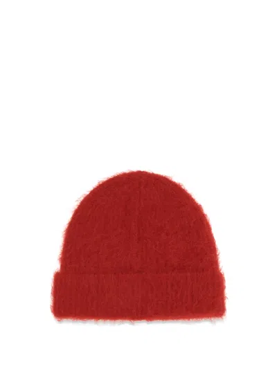 Séfr Fuzzy Alpaca-blend Beanie In Red