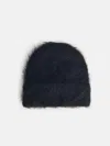 Séfr 'fuzzy' Black Alpaca Blend Beanie In Black