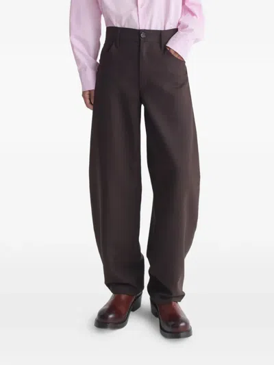 Séfr Gino Belt-loop Trousers In Brown