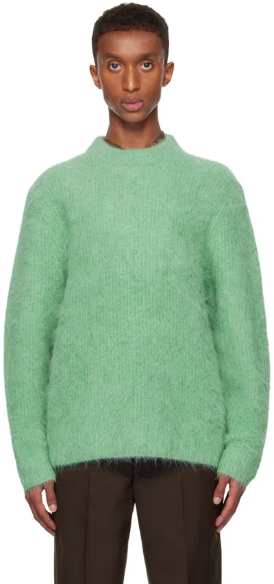 Séfr Green Haru Sweater In Turquoise Alpaca